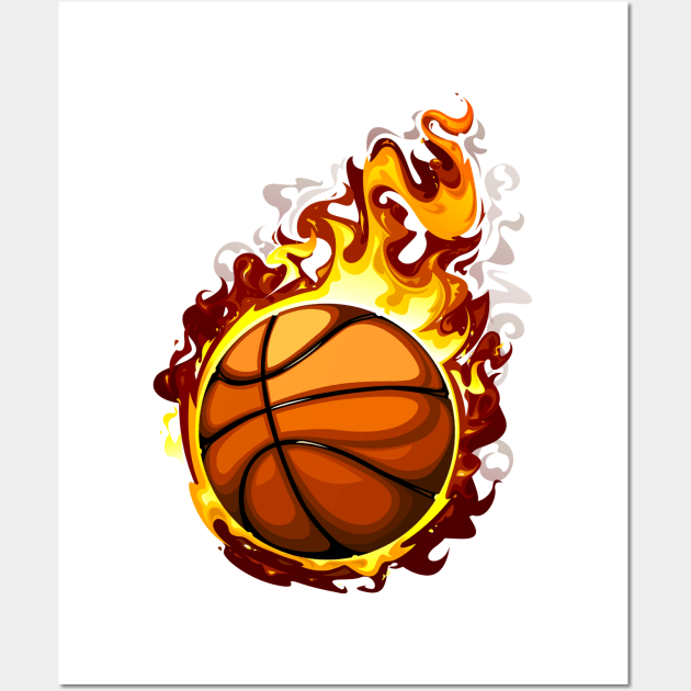 Basketball on FIRE - Ball is LIFE! Wall Art by Printaha